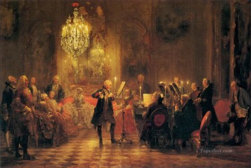 Adolph von Menzel El concierto de flauta Pinturas al óleo